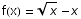 f(x) = x^(1/2) - x